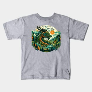 Emerald Dragon Forest Guardian - Lunar New Year 2024 Kids T-Shirt